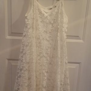 Cato white lace asymmetrical dress